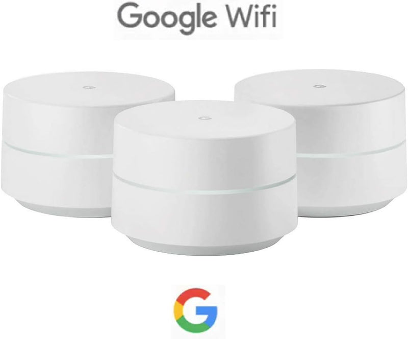 Google WiFi system, 3-Pack - Router Replacement for Whole Home Coverage (NLS-1304-25),White
