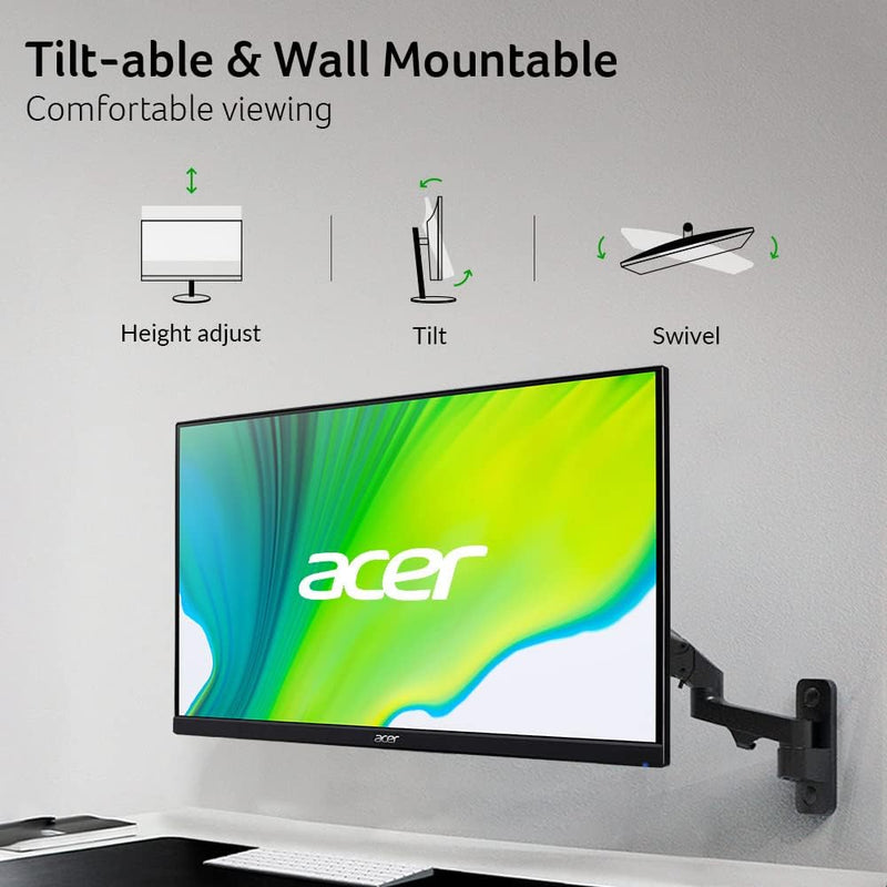 Acer KB272 Hbi 27" Full HD (1920 x 1080) Zero-Frame Gaming Office Monitor | AMD FreeSync Technology | 100Hz | 1ms (VRB) | Low Blue Light | Tilt | HDMI & VGA Ports