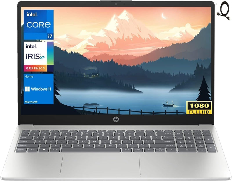 HP 2023 14 inch FHD Laptop, Anti-Glare IPS Display, 13th Gen Intel i7-1355U Processor, 16GB RAM 512GB PCIe SSD, Backlit Keyboard, True Vision HD Webcam, WiFi 6, Bluetooth, Windows 11 Home, Silver