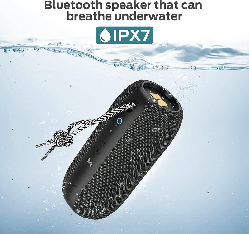 Monster S320 Bluetooth Speaker, Portable Bluetooth Speaker, 40W True Wireless Speaker,360° Stereo Sound Effect,IPX7 Waterproof Speaker, 32 Hour Playing Time,Suitable for Outdoor Speaker, Black