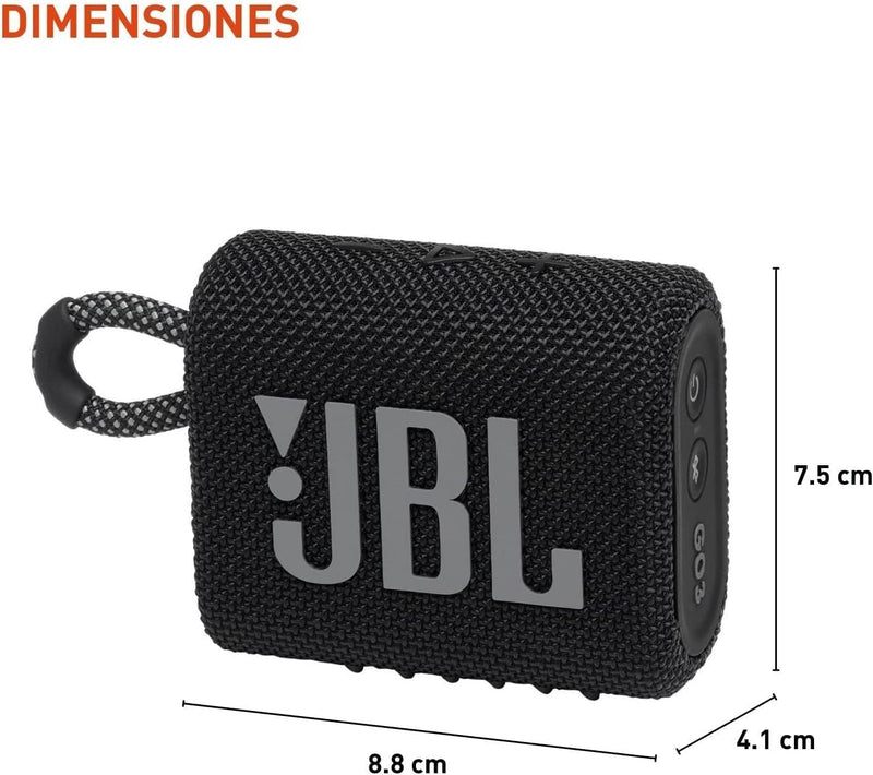 JBL Go 3 Portable Bluetooth Wireless Speaker, IP67 Waterproof and Dustproof Built-in Battery - Black
