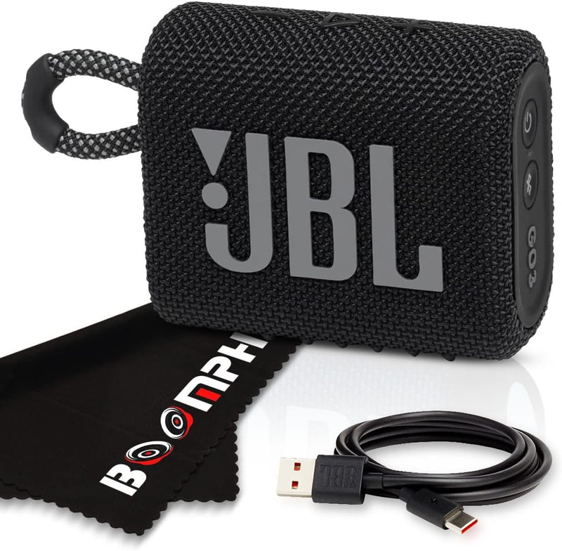 JBL Go 3 Portable Bluetooth Wireless Speaker, IP67 Waterproof and Dustproof Built-in Battery - Black