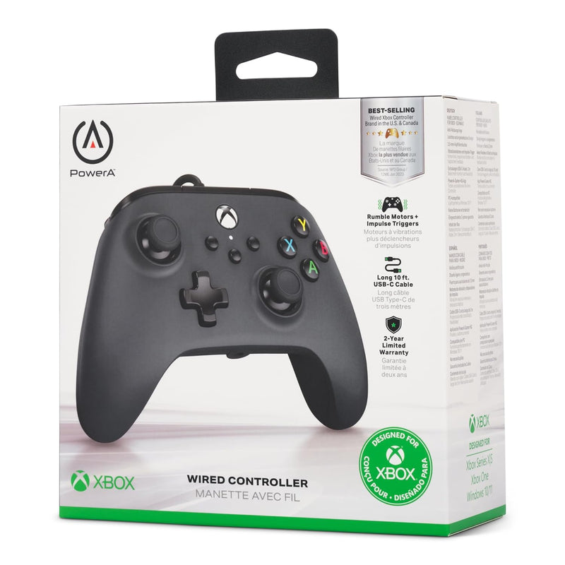 PowerA Wired Controller For Xbox Series X|S - Black, Gamepad, Video Game Controller Works with Xbox One