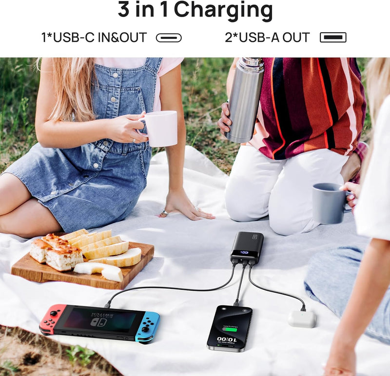 INIU Portable Charger, 22.5W 20000mAh USB C in & Out Power Bank Fast Charging, PD 3.0+QC 4.0 LED Display Phone Battery Pack Compatible with iPhone 15 14 13 12 Pro Samsung S21 Google iPad Tablet, etc.