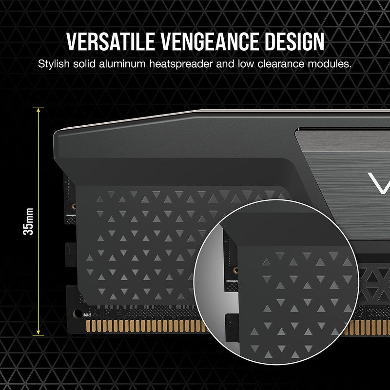 CORSAIR Vengeance DDR5 RAM 32GB (2x16GB) 6000MHz CL30 Intel XMP iCUE Compatible Computer Memory - Black (CMK32GX5M2B6000C30)