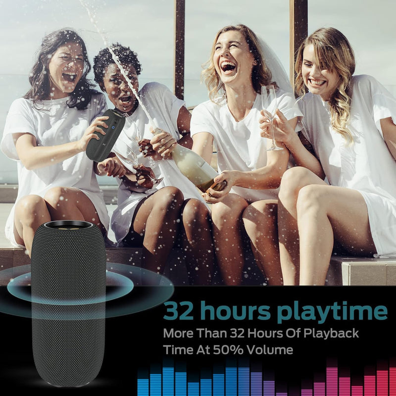 Monster S320 Bluetooth Speaker, Portable Bluetooth Speaker, 40W True Wireless Speaker,360° Stereo Sound Effect,IPX7 Waterproof Speaker, 32 Hour Playing Time,Suitable for Outdoor Speaker, Black
