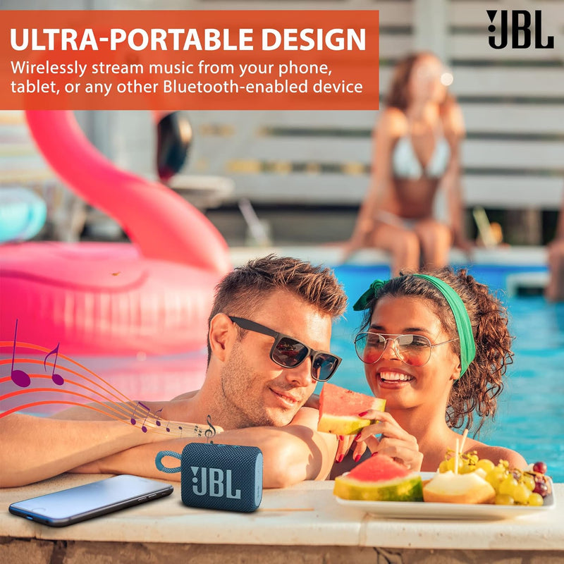 JBL Go 3 Portable Bluetooth Wireless Speaker, IP67 Waterproof and Dustproof Built-in Battery - Black