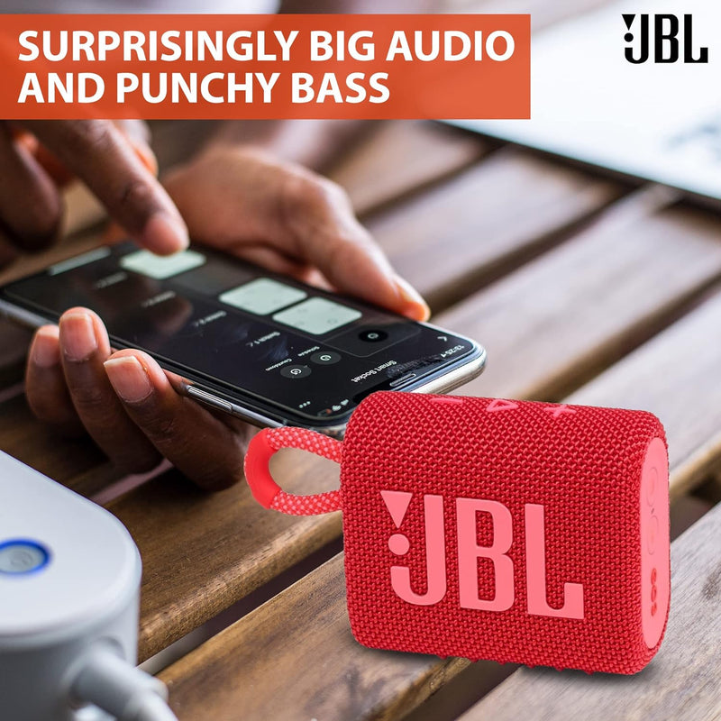 JBL Go 3 Portable Bluetooth Wireless Speaker, IP67 Waterproof and Dustproof Built-in Battery - Black