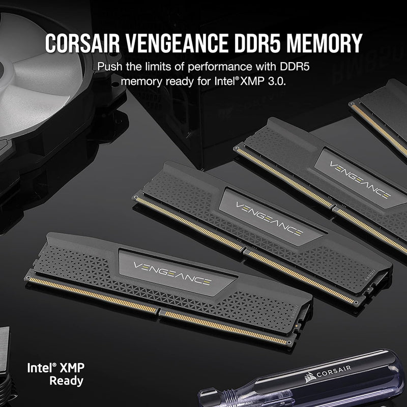 CORSAIR Vengeance DDR5 RAM 32GB (2x16GB) 6000MHz CL30 Intel XMP iCUE Compatible Computer Memory - Black (CMK32GX5M2B6000C30)