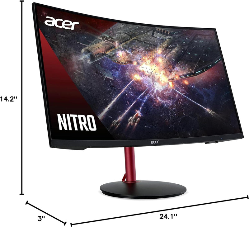 Acer Nitro XZ272U Pbmiiphx 27" 1500R Curved Zero-Frame WQHD (2560 x 1440) Gaming Monitor | AMD FreeSync | Up to 165Hz | 4ms (G to G) | HDR 400 | 95% sRGB (1 x Display Port & 2 x HDMI 2.0 Ports)