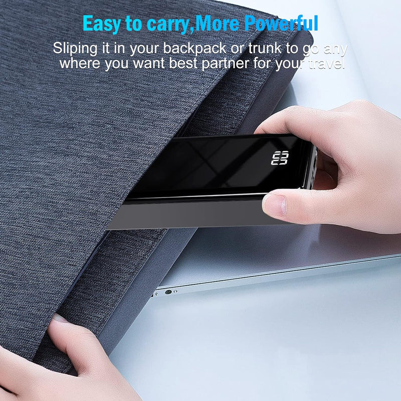 POIYTL 30800mAh Power Bank Fast Charging with Flashlight, 22.5W Small Power Bank Portable Charger 4 Ports USB C Huge Capacity External Battery Pack for iPhone, Samsung, iPad etc