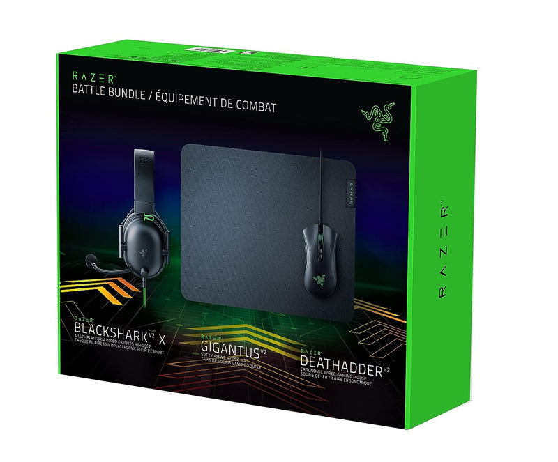 Razer Battle Bundle - DeathAdder V2 -BlackShark V2 X- Gigantus V2 M - Black