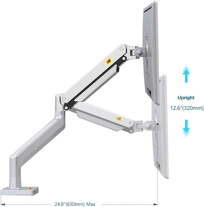 NB North Bayou Dual Monitor Arm Ultra Wide Full Motion Swivel Monitor Mount with Gas Spring for 22''-32'' Monitors