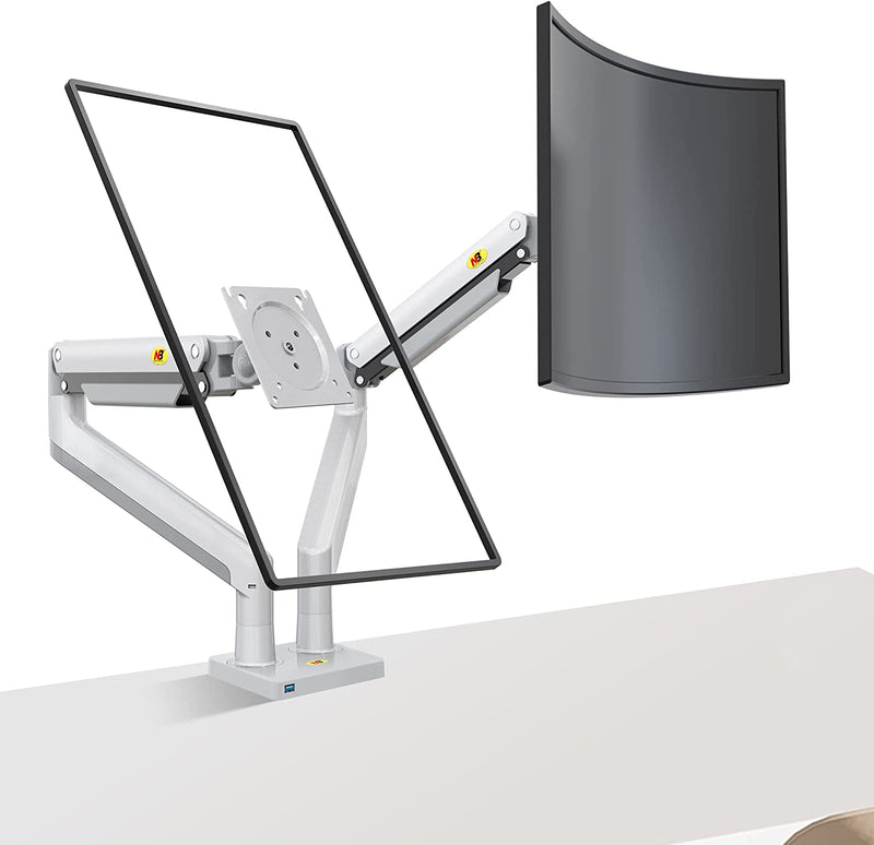 NB North Bayou Dual Monitor Arm Ultra Wide Full Motion Swivel Monitor Mount with Gas Spring for 22''-32'' Monitors