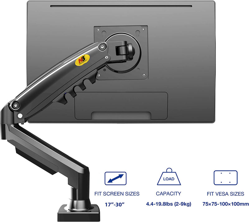 NB North Bayou Monitor Desk Mount Stand Full Motion Swivel Monitor Arm with Gas Spring for 17-30''Monitors