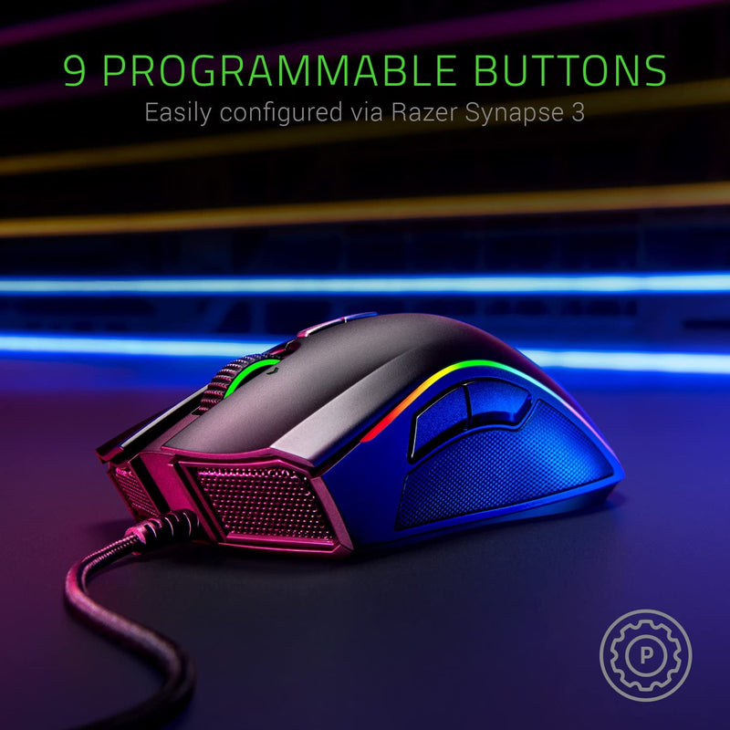 Razer Mamba Elite Wired Gaming Mouse: 16,000 DPI Optical Sensor - Chroma RGB